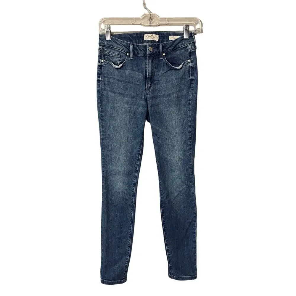 Jessica Simpson Blue Uptown Highrise Skinny Denim Jeans Women Sz 27